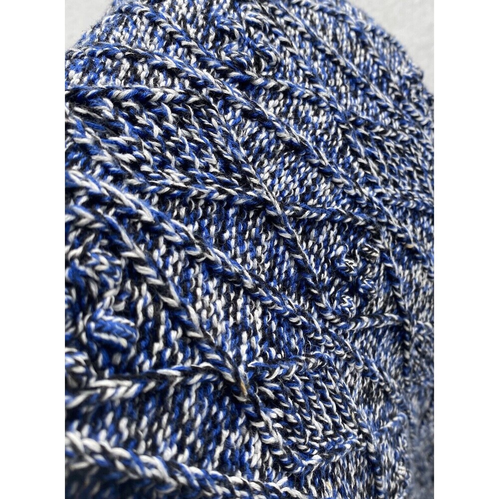 Sandro Paris Blue White Space Dye Cable Knit Cotton Sweater Size 3 Large L - Picture 11 of 11